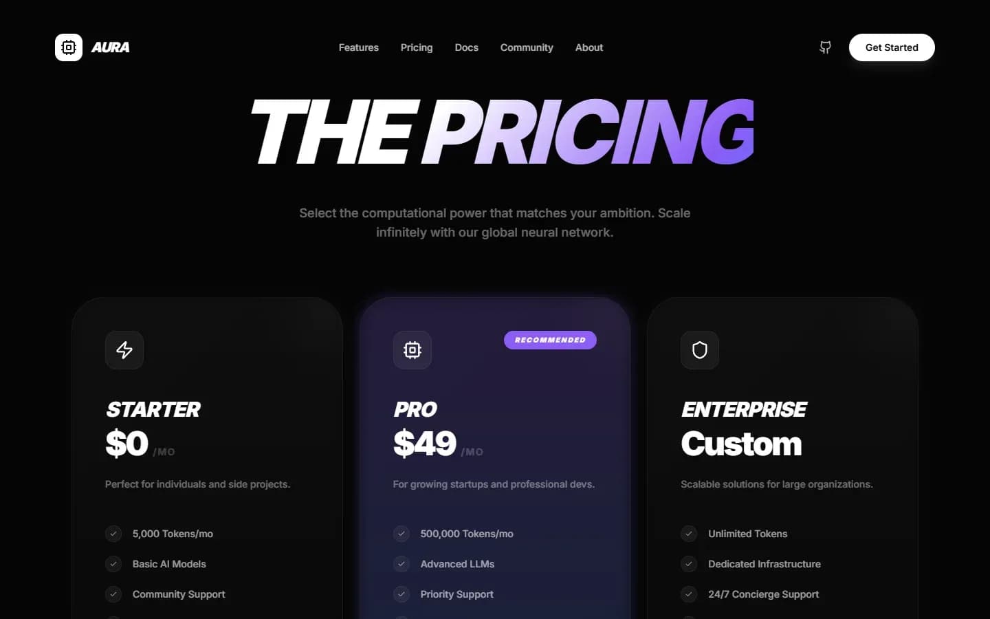 Aura — AI SaaS Landing Page — screenshot 1