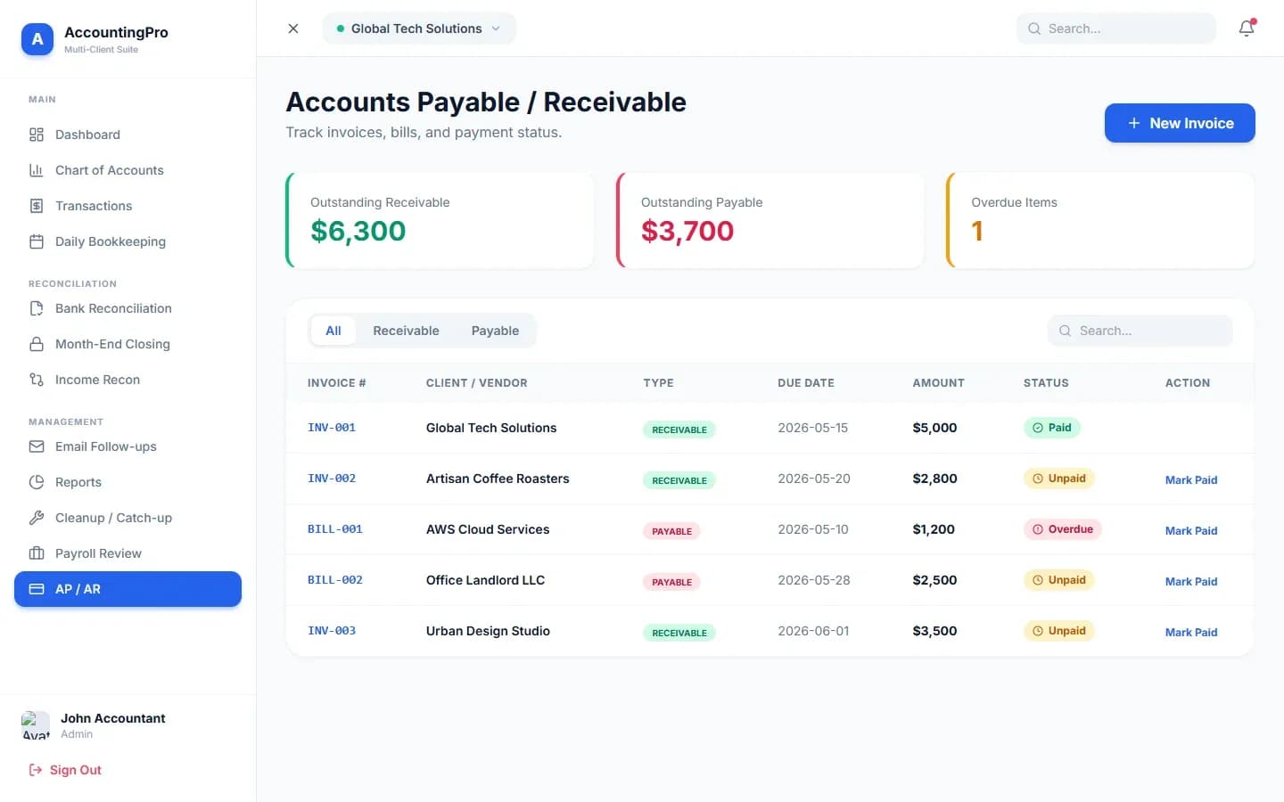 AccountingPro — Multi-Client Bookkeeping Suite — screenshot 3