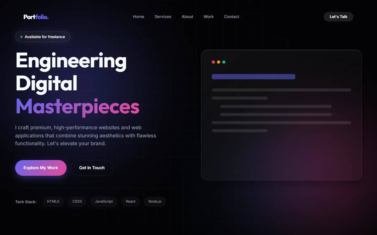 Portfolio — Freelancer & Developer Website — screenshot