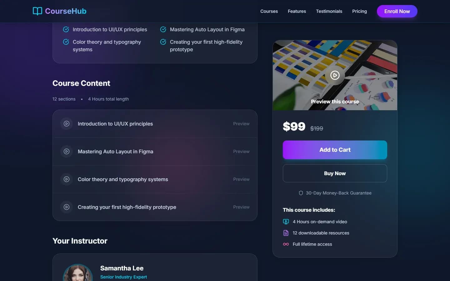 CourseHub — Online Course Landing Page — screenshot 2