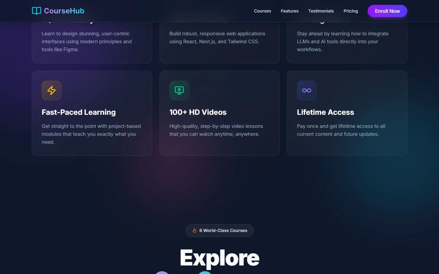 CourseHub — Online Course Landing Page — screenshot 3