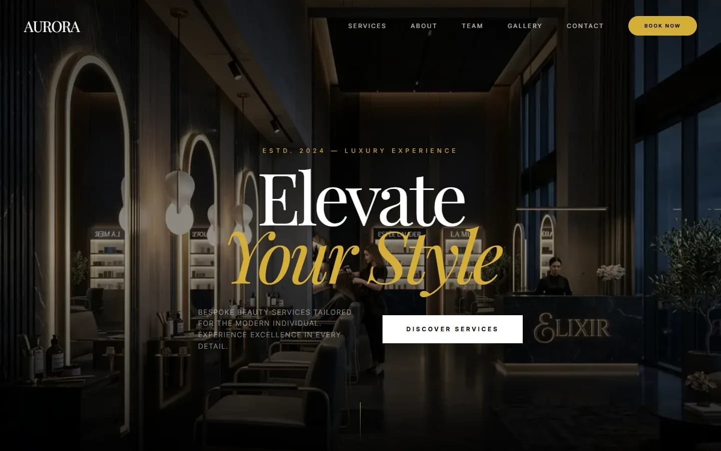 Aurora — Salon & Beauty Website — screenshot